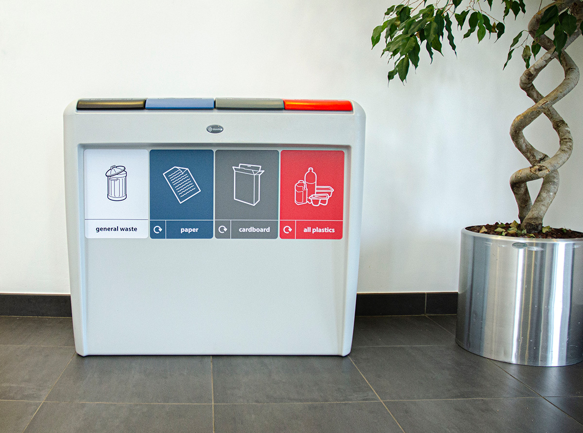 Nexus&reg; Evolution Quad Recycling Bin with personalised front graphics