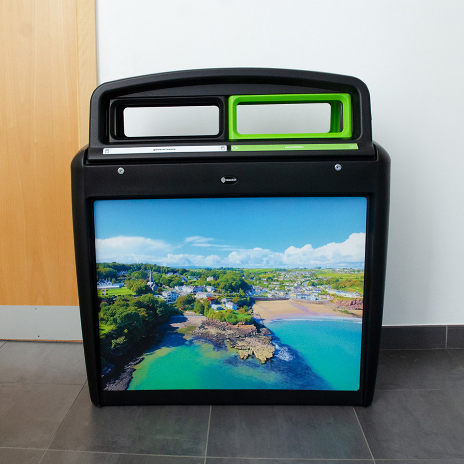 Nexus&reg; Evolution City Duo Recycling Bin with front and back personalisation 