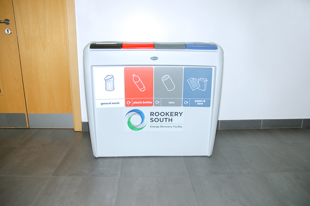 Nexus&reg; Evolution Quad Recycling Bin with personalised front graphic