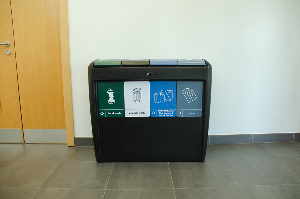 Nexus&reg; Evolution Quad Recycling Bin with personalised front graphics