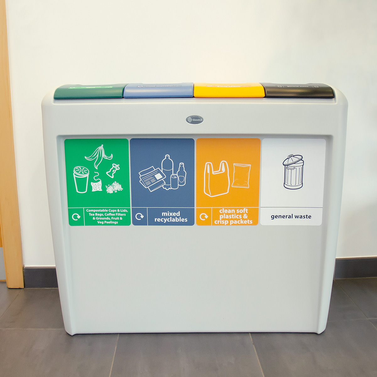 Nexus&reg; Evolution Quad Recycling Bin with personalised front graphics