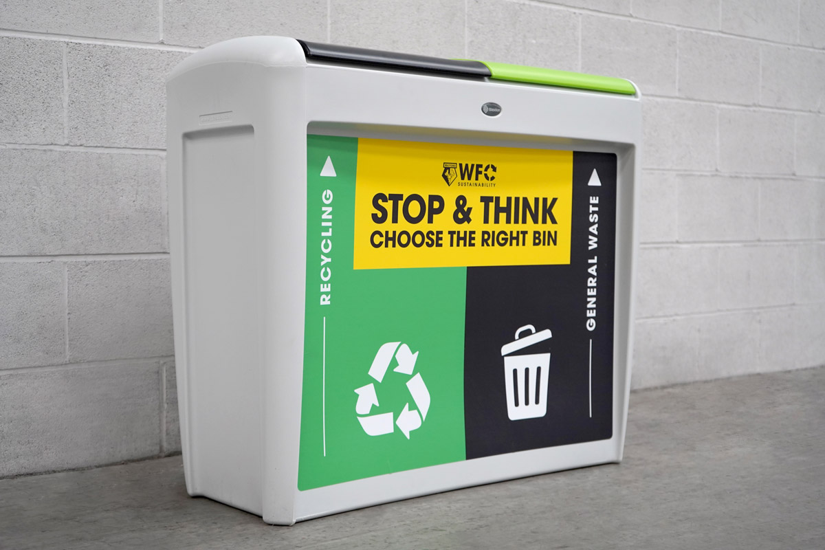 Nexus&reg; Evolution Duo Recycling Bin with personalised front graphic