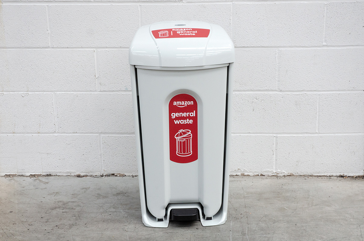 Nexus&reg; Shuttle General Waste Pedal Bin with front and top graphic