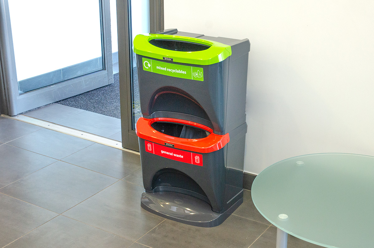 Nexus&reg; Stack 60 Recycling Bins 602S with front graphic personalisation