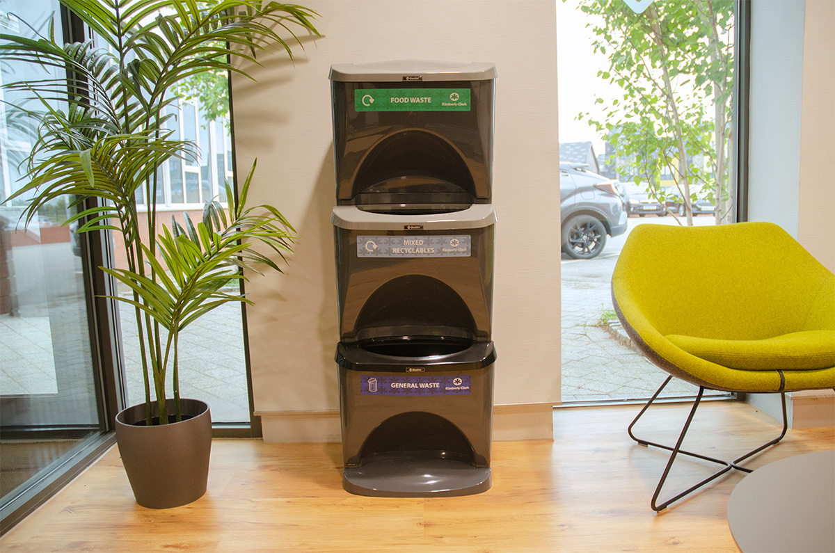 Nexus&reg; Stack 90 Recycling Bins with personalised front graphics