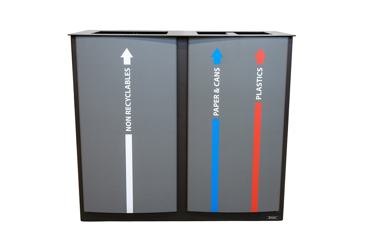 Nexus&reg; Style 170 Trio Recycling Bin with personalised graphics