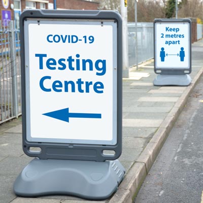 Advocate&trade; Poster Display Sign - PPE / COVID-19 Information Point Ideal for social distancing signage