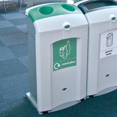 Nexus&reg; 100 Mixed Glass Recycling Bin - Grey