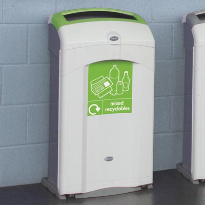 Nexus&reg; 100 Mixed Recyclables Recycling Bin - Grey
