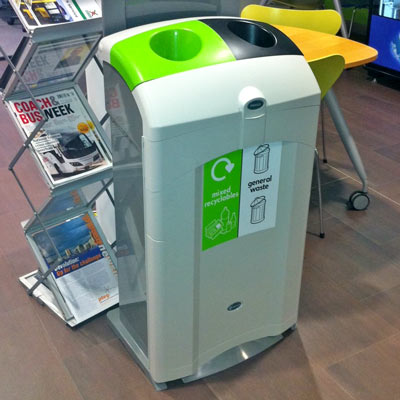 Nexus&reg; 100 Duo General Waste / Mixed Recyclables Bin - Grey