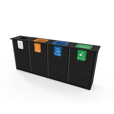 Origin&reg; Infinity Quad 280 Litre Slimline Recycling Station & Express Shipping 4 Waste Streams - Simpler Recycling