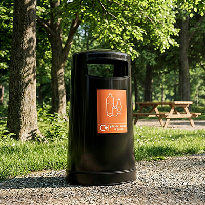 Topsy&trade; 65 Plastic, Metal & Glass Recycling Bin