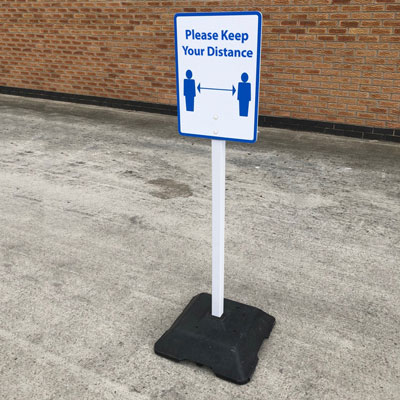 Advisor&trade; Free Standing Sign Post Portable Post for Fixed Sign