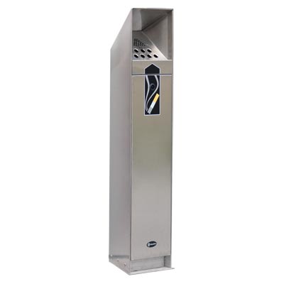 Ashguard&trade; Stainless Steel Cigarette Bin & Express Delivery With Ground Fixing