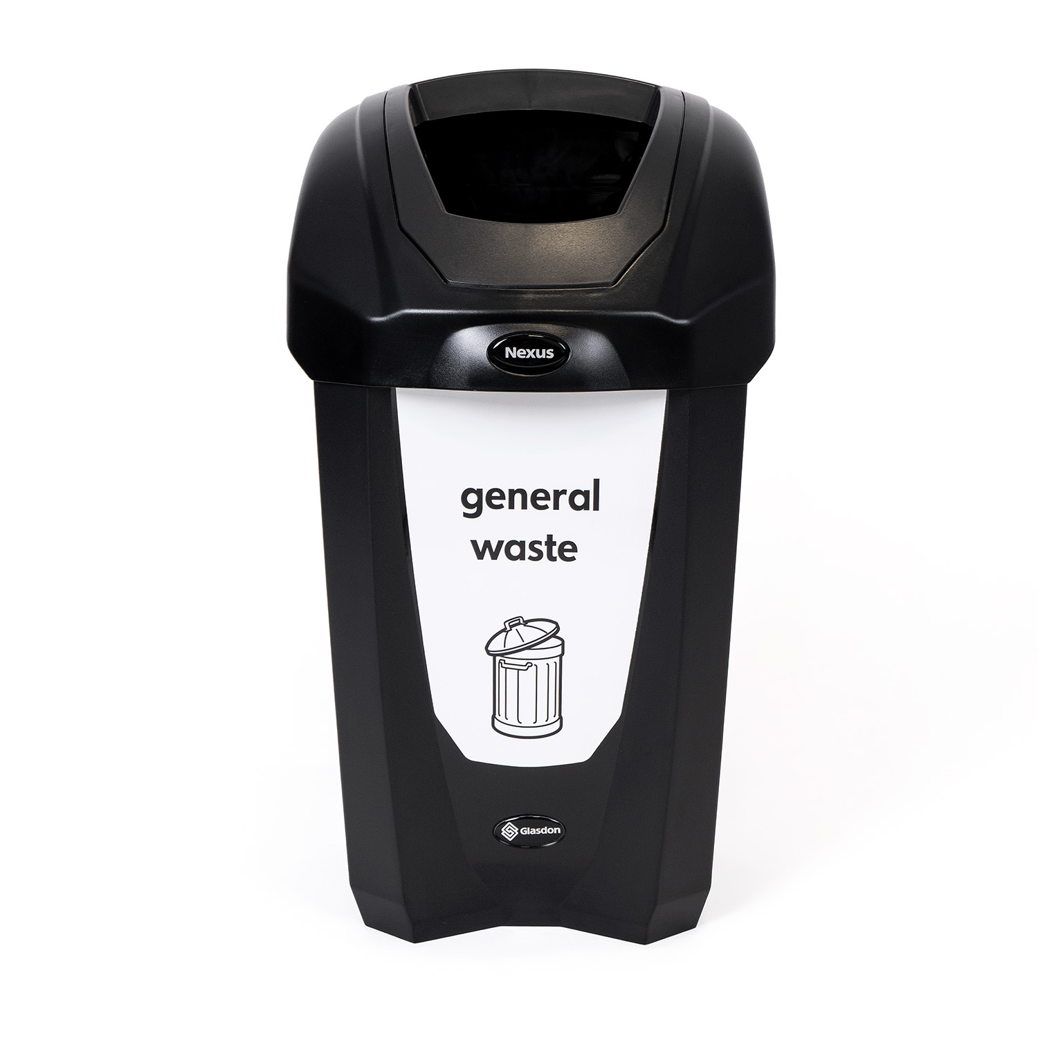 Nexus&reg; 30 Litre General Waste Bin & Express Delivery - Black Small Indoor Waste Bin with White Graphic