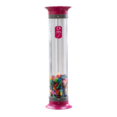 C-Thru 15L Vape Recycling Bin & Express Delivery Magenta with Recycling Sticker