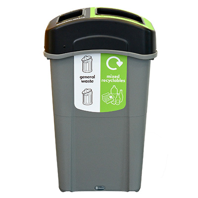 Eco Nexus&reg; Duo 85 Recycling Bin & Express Delivery With 70%/30% or 50%/50% split lid