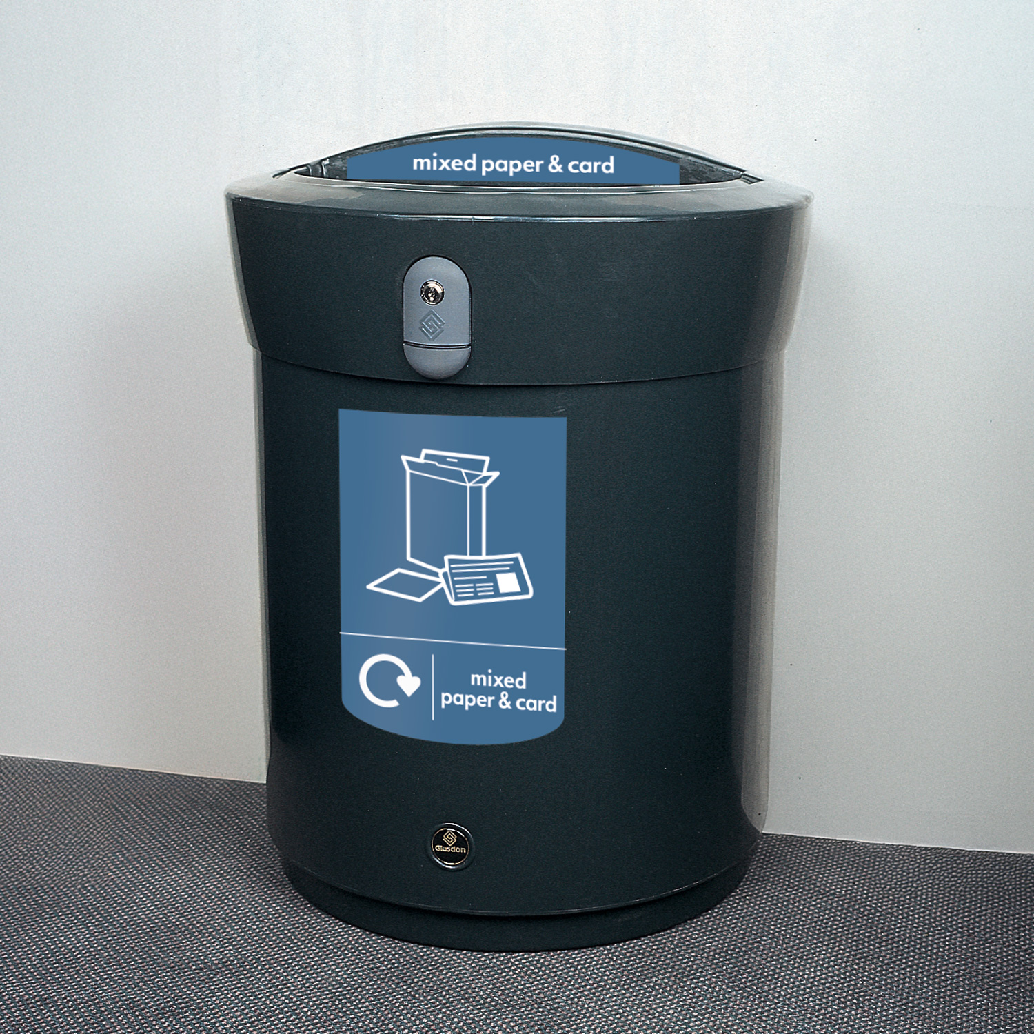 Envoy&trade; Mixed Paper & Card Recycling Bin  - 90 Ltr
