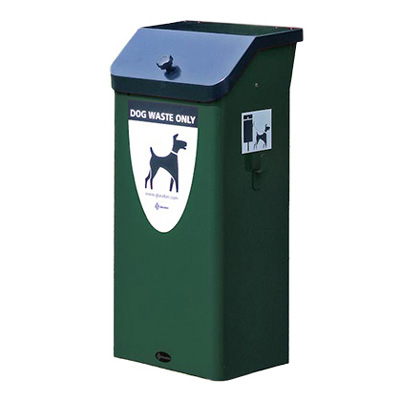Metal Fido 50&trade; Dog Waste Bin & Express Delivery Deep Green or Red with Fixings for Post Mounting