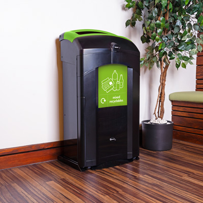 Nexus&reg; 100 Mixed Recyclables Recycling Bin - Black
