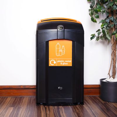 Nexus&reg; 100 Plastic, Metal & Glass Recycling Bin - Black