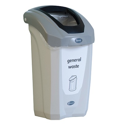 Nexus&reg; 30 Litre General Waste Bin & Express Delivery Small Indoor Waste Bin with White Graphic