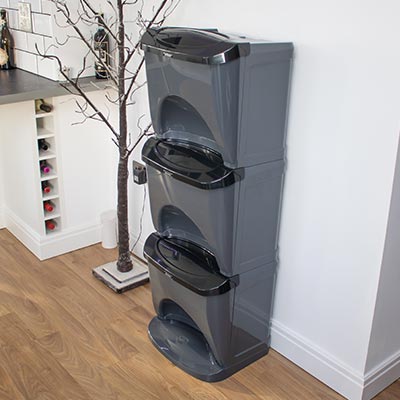 Nexus&reg; Stack Home 90 Recycling Bins Triple & Multi Compartment - 90 Litres - Up to 6 Waste Streams
