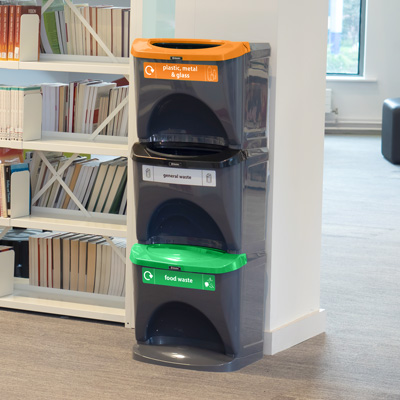Nexus&reg; Stack 90 Recycling Bins 903S 90 Litres - 3 Waste Streams