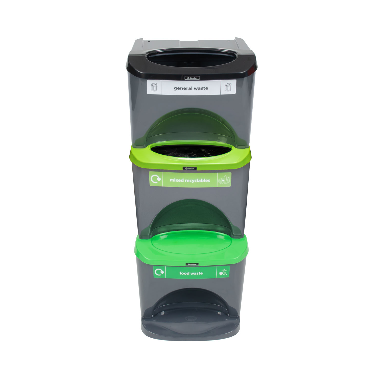 Nexus&reg; Stack 90 Recycling Bins 903S & Express Delivery 90 Litres - 3 Waste Streams