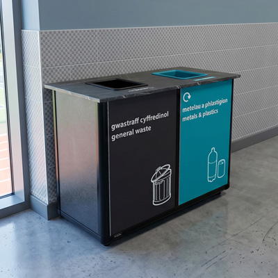 Origin&reg; Infinity Duo 220 Litre Recycling Station Space-Saving Design