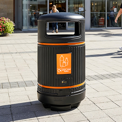Topsy Royale&trade; Plastic, Metal & Glass Recycling Bin