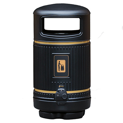 Topsy Royale&trade; Litter Bin & Express Delivery - Black 90 Litre Waste Bin with Metal Liner & Fixings