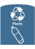 Blue Plastic Recycling Decal