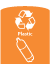 Orange Plastic Recycling Decal