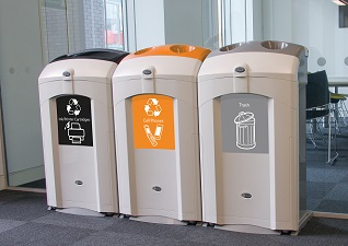 Nexus® 23G Recycling Station for e-waste, ink cartridges and cell phones in modern officer