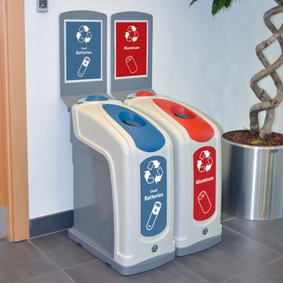 Nexus 13G recycling containers for batteries and cans