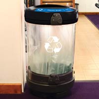C-Thru 48G plastic bag recycling bin
