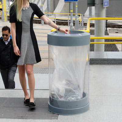 C-Thru&trade; 50G Trash Receptacle 50 Gallon Transparent Trash Can