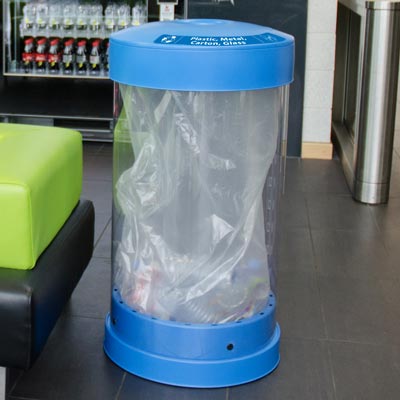 C-Thru&trade; 50G Plastic, Metal, Carton and Glass Recycling Bin