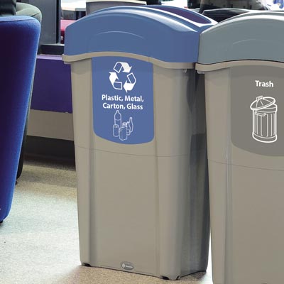 Eco Nexus&reg; 23G Plastic, Metal, Carton and Glass Recycling Container
