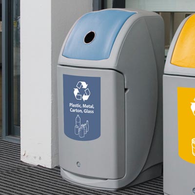 Nexus&reg; 36G Plastic, Metal, Carton and Glass Recycling Bin