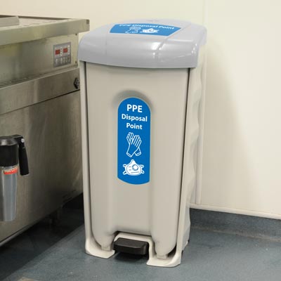 Nexus&reg; Shuttle PPE Waste Bin Foot-Operated Pedal Bin for Collection of Used PPE