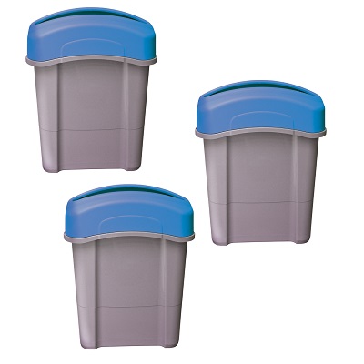 Pack of 3 Eco Nexus&reg; 16G Bins with Express Shipping - Gray 3 x 16-Gallon Bins With Trash or Recycling Decal Packs Included