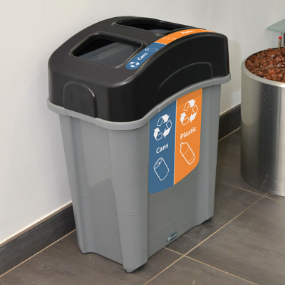 Eco Nexus&reg; Duo 16G Can/Plastic Recycling Container