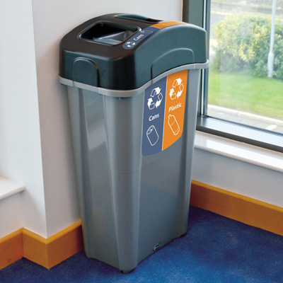 Eco Nexus&reg; Duo 23G Can/Plastic Recycling Container