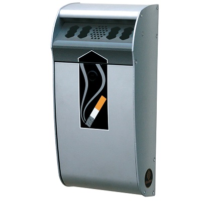Compact Ashmount&trade; Wall Ashtray with Express Shipping 0.4-Gallon Ashtray with Steel Liner & Wall Mounting Fixings