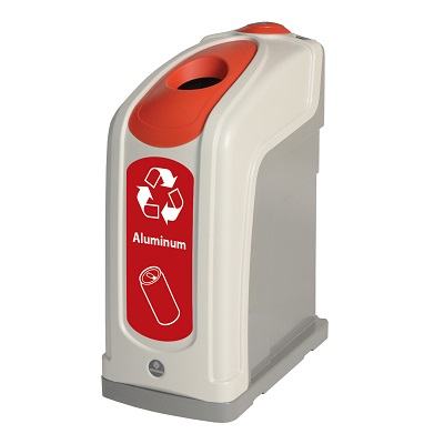 Nexus&reg; 13G Aluminum Can Recycling Bin with Express Shipping Slim 13-Gallon Capacity with Decal & Round Aperture