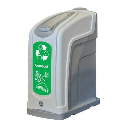Nexus&reg; 13G Organic Food Waste Bin with Flip Lid & Express Shipping Slim 13-Gallon Compost Bin with Closed Aperture & Decal