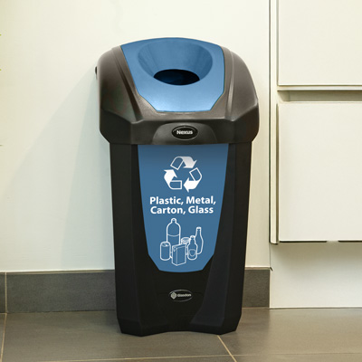 Nexus&reg; 8G Plastic, Metal, Carton and Glass Recycling Container