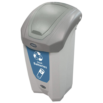 Nexus&reg; 8G Battery Recycling Container with Express Shipping Small 8-Gallon Battery Bin with Decal & Flip Lid Included